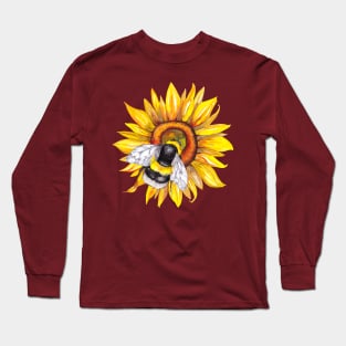 Sunflower and Bumble Bee Long Sleeve T-Shirt